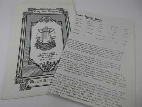 Brown House Dolls Easy Sew Designs Clothing Patterns - Full, Unused, Uncut - NEW - Picture 27 of 177