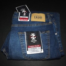 Izod Saltwater Men Slim Fit  Leg Comfort Stretch Blue Jean 32 x 30 New with tag