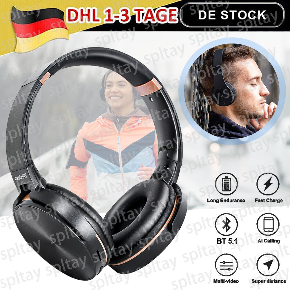 Premium HiFi Kopfhörer Stereo Faltbares Kopfhörer Bluetooth On Over Ear Wireless
