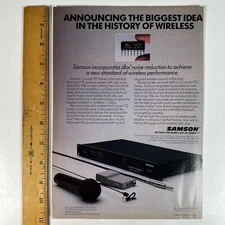 Samson Wireless Microphone Concert TD Series Original Magazine Print Ad