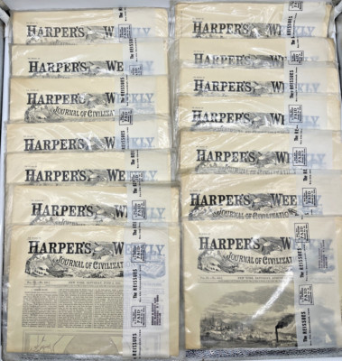 Lot of 14 Harper s Weekly 1865 Newspapers Reissued 1965 SEALED