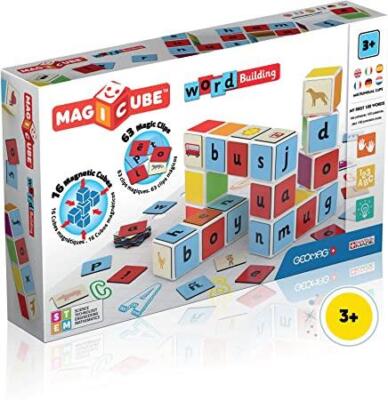 GEOMAG MAGICUBE 79 Teile Wortaufbau Alphabetisierung Set Erste 100 Wörter Kinder 3+ 