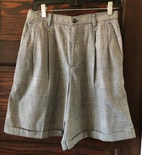 Vintage Women's LIZSPORT Petite Shorts Cuffs Houndstooth Size 10 Gray