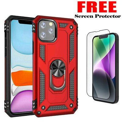 For iPhone 11 XR 13 12 Pro XS Max SE 7 8 Plus Case Heavy Duty Rugged Ring Cover