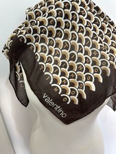 S16 Valentino monogram Brown coton Scarf 30/31 has pulled thread