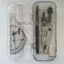 1 pk of 9 Pcs Math Tool Sets Rulers, Protractor, Mechanical Pencil, Compass 