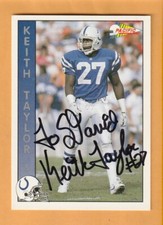 Keith Taylor Indianapolis Colts AUTO Signed 1992 Pacific Illinois Fightin Illini