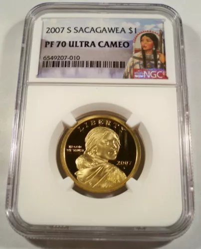 2007-S NGC PF70UCAM PROOF SACAGAWEA DOLLAR DEEP CAMEO PR 70 DC