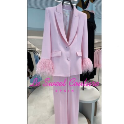 アウターその他 GOLDEN Woman Blazer Pink GWP00829P00196525235 ZARA WOMAN NWT SS25 FEATHER CUFF BLAZER JACKET PINK 3419/324