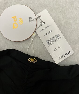 ののに PQ Midnight High Cut Bottoms Women's Size Large Midnight Black