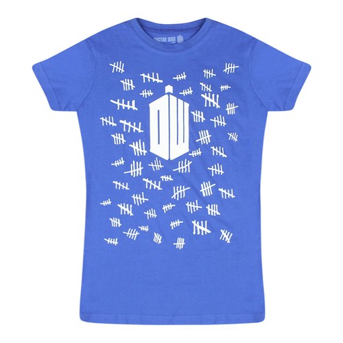 doctor who tally marks blue t-shirt