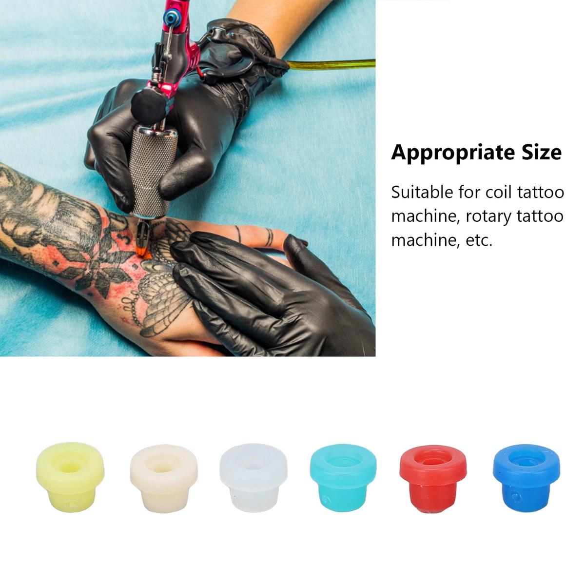 HOINCO 408-teiliges Tattoo Zubehör-Set – Mit Nadel-Tüllen, Gummibändern, O-Ringen, Reinigungsbürsten & Schraubenschlüsseln