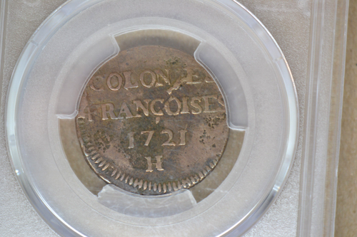 1721-H Sou, or 9 Deniers. La Rochelle Mint. Martin 2.10-B., W-11830. PCGS VF-25 - Picture 3 of 6