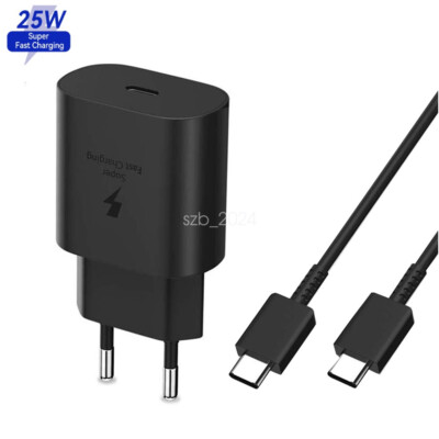 25W Super Fast Charging Wall Charger Cable For Samsung Galaxy Note10/20 S10+ 5G