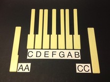 Piano Keytop/Key Top, 2" Satin Yellow Simulated Ivory pick A,B,C,D,E,F,G,AA,CC