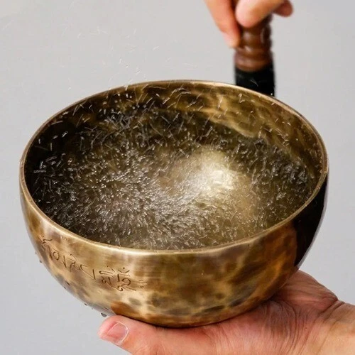 Full Moon Handmade Nepal Singing Bowl Sound Healing Therapy Instruments Tibetan  - Image 2 of 4