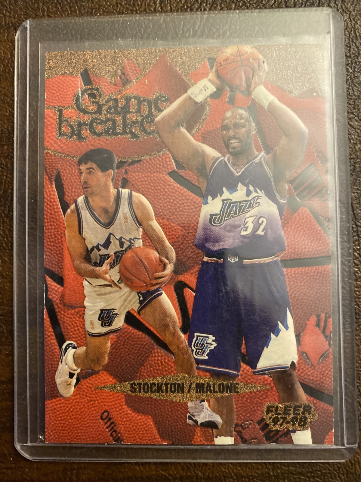 1997-98 Fleer Game Breakers John Stockton Karl Malone #11 of 12 Utah Jazz
