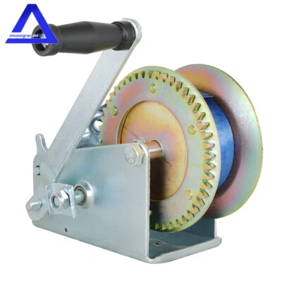 MARDDPAIR 3500lbs Hand Winch Boat Trailer Winch Crank With 10m (32ft) Strap Winch