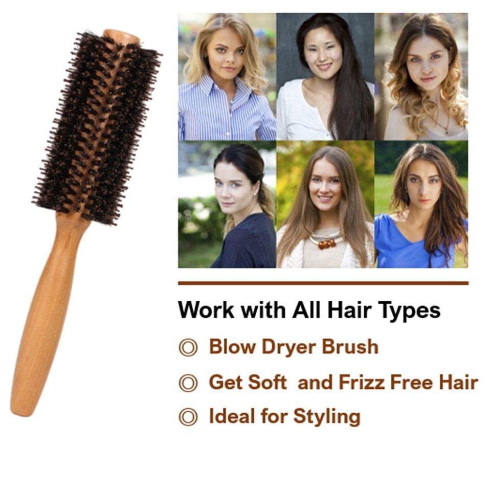 Aveda Style Round Hair Brush for Blow Dry, Curling Boar Bristle & Nylon