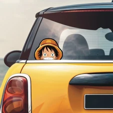 Luffy One Piece Vinyl Car Window Decal Vinyl Sticker Peeking Luffy