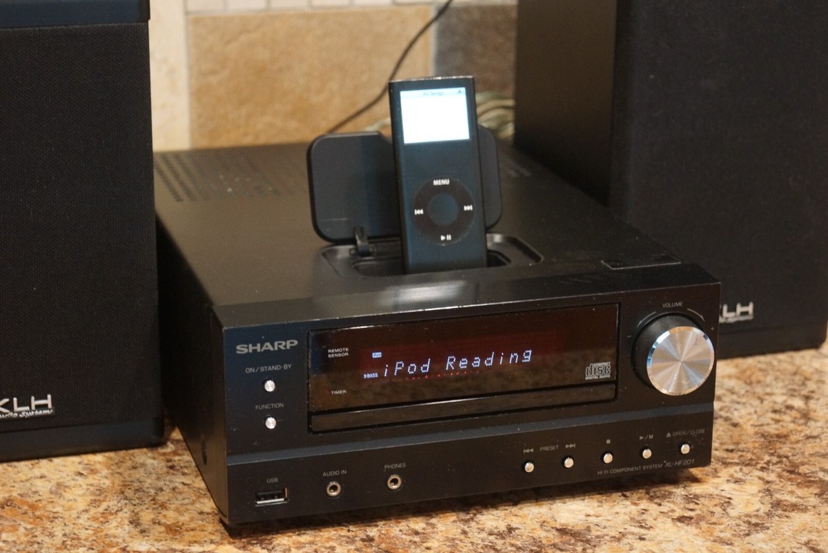 SHARP XL-HF201 Micro Hi-Fi Component System CD Player iPod