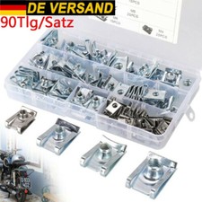 90x Blechmuttern Schnappmutter Sortiment Set Blechschrauben Gewinde Clip Mutter