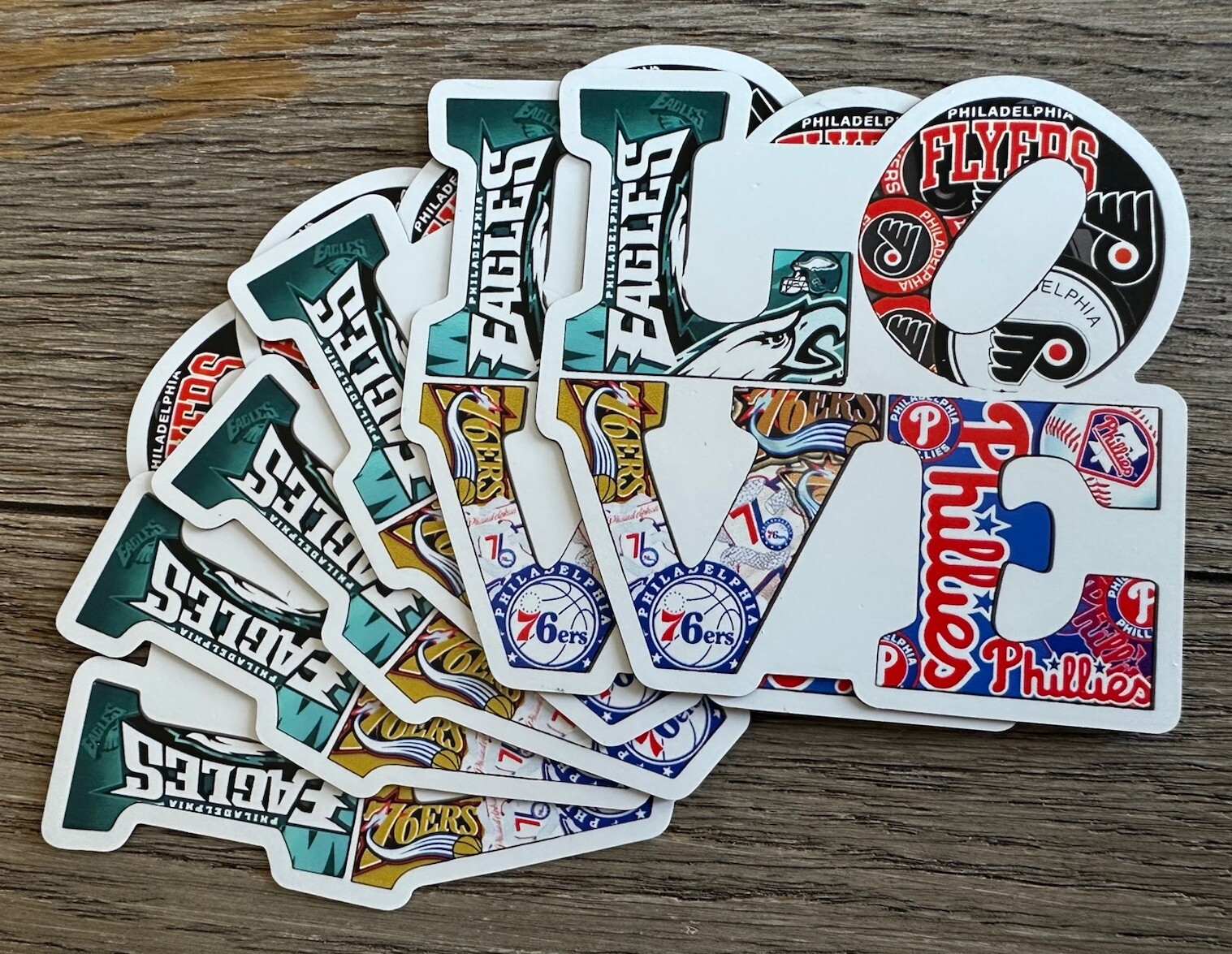 LOVE Philly Sports Sticker Inspired By Eagles Sixers Flyers Phillies 76ers Phila