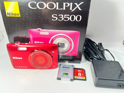 [MINT w/box] Nikon COOLPIX S3500 Red 20.0MP 7x Digital Camera From JAPAN B413