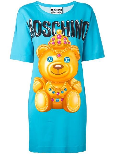 chinese dress ladies Moschino Girls Red Teddy Logo Dress main image 0