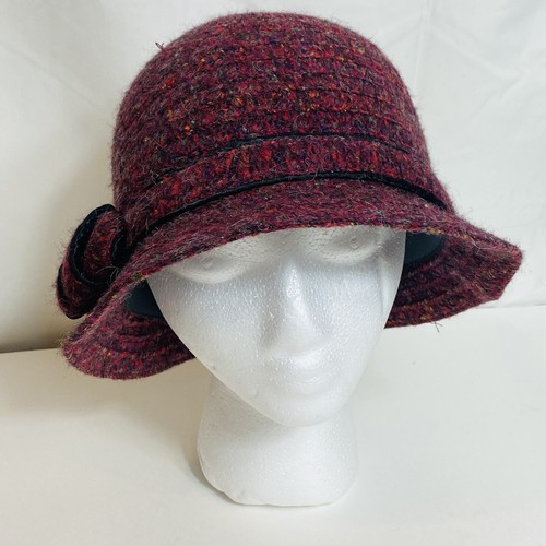 Betmar Hat Cloche Speckled Pink Magenta 