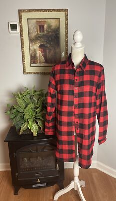 Womens Size 14 Buffalo Plaid Long Sleeve Button Up Shirt Zanzea Brand