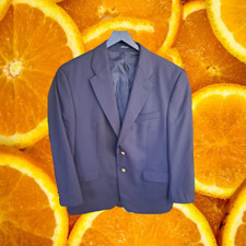 Chaps Blue with Gold 2 Button Blazer 100 Wool Size 44R
