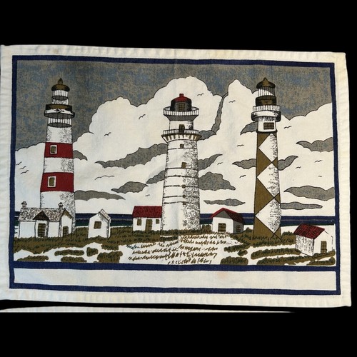 Beautiful Set Of 4 Lighthouse Placemats Seaside Scene - Picture 2 of 10