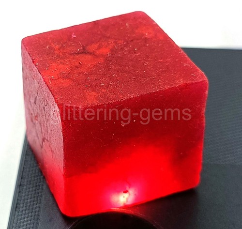 153 Ct Natural Red Ruby Cube Rough Dyed IGL Certified Loose Gemstone 5MSA