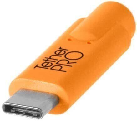 TetherPro USB-C to 2.0 Mini-B 8-Pin, 15' (4.6m) (High-Visibility Orange) - Picture 2 of 4
