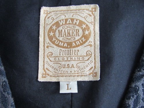 Vintage Wahmaker USA Black Geometric Western Vest Measures Small! - Picture 5 of 9