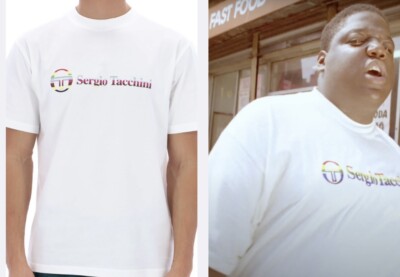 Sergio Tacchini  Voletta  Biggie Smalls 1990s  White 100% Cotton t-shirt RRP £40