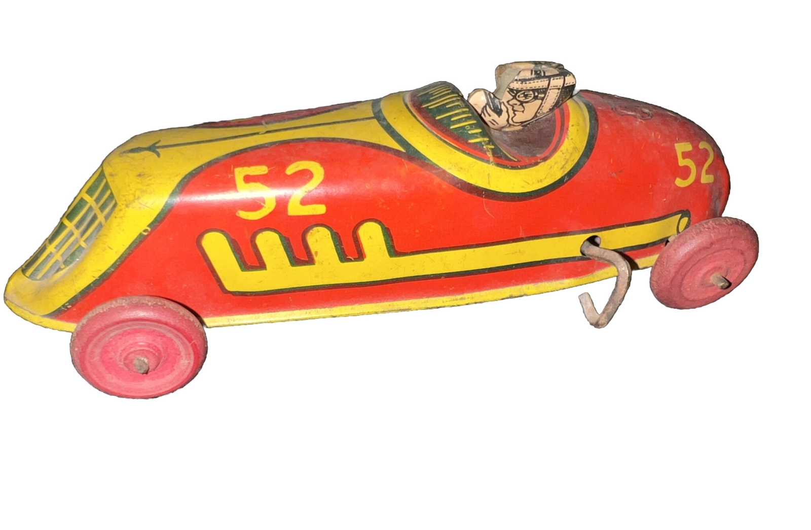 Vintage Tin Litho Made In USA Wind Up Toy Race car (1940 Ish) 52 eBay