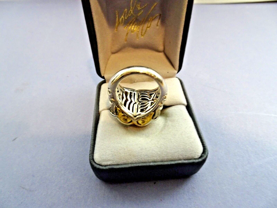 ANILLO CÓCTEL Charles Krypell Topacio Oro 18k Plata de Ley y Diamantes Talla 7 Foto 4 de 4