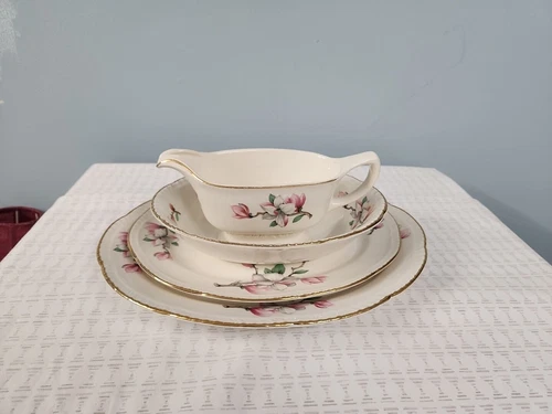 Vintage Homer Laughlin Liberty China Lot 2 Oval Platters , Bowl And Gravy Dish