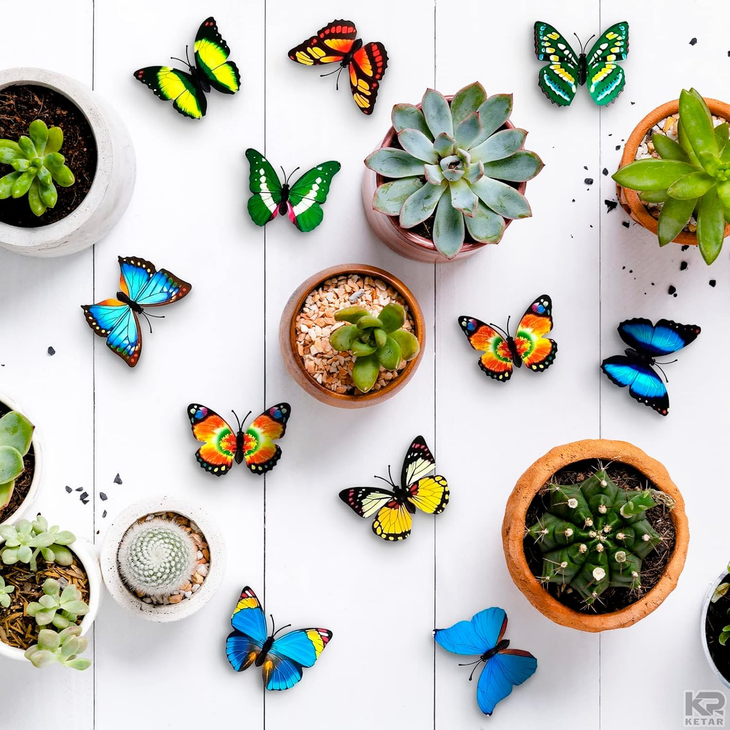 20 PCS Colorful Butterfly Refrigerator Magnets - Butterfly Wall Decor Strong Mag