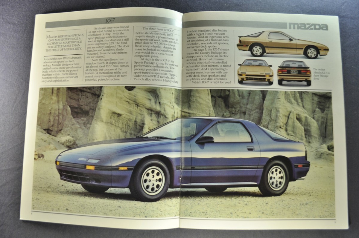 1986 Mazda RX-7 Catalog Sales Brochure Rotary Coupe Nice Original