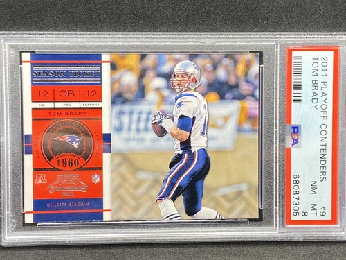 TOM BRADY 2011 PLAYOFF CONTENDERS # 9 PSA 8