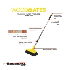Mr Longarm 4724936 Telewash Deck Scrub Brush And Flow-Thru Pole