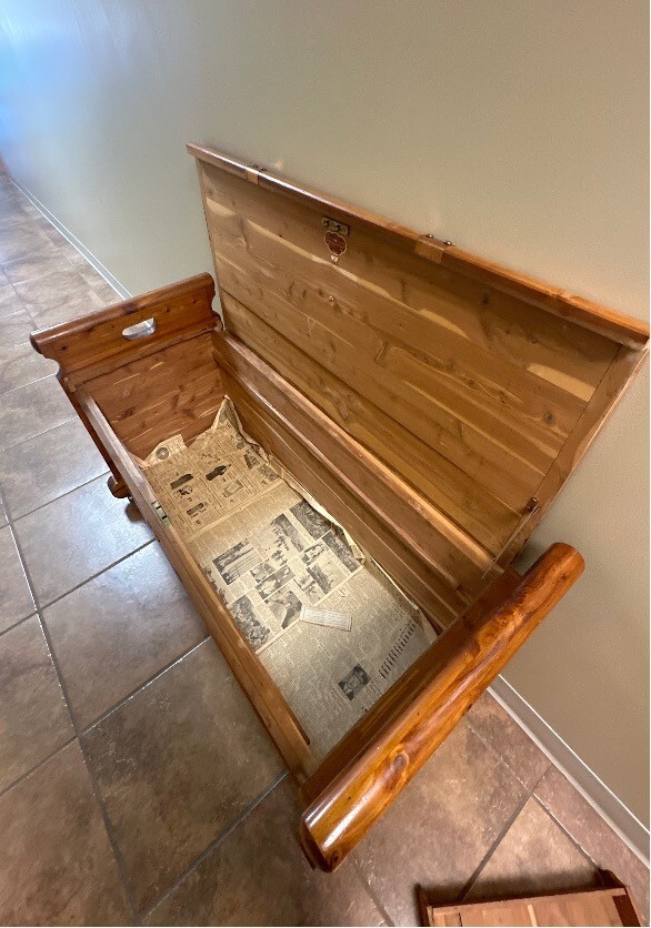 Late 1800s Antique Americana Revival Hand Crafted Acme Cedar Chest