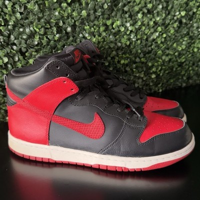 USED Nike Dunk High 2012 AJ1 Pack Black Sport Red Bred 317982-051 Size 12 Men