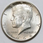 1964 50c Kennedy 90% Silver Half Dollar - RAW - Great Looking Original Coin