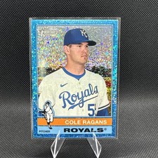 2025 Topps Heritage - Cole Ragans #187 Chrome Light Blue Sparkle Refractor