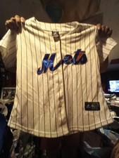 VTG MAJESTIC DAVID WRIGHT 5 N.Y.METS WHITE PINSTRIPE BOYS- L -STITCHED JERSEY