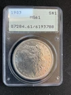 1903 P Morgan Dollar PCGS MS61 Rattler Holder